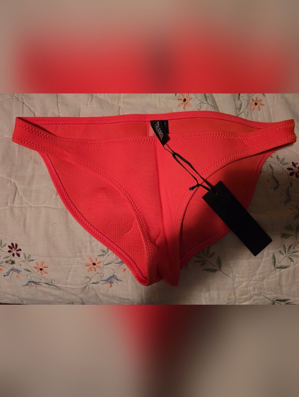 TRIANGL Neon Coral Neoprene Bikini Bottoms